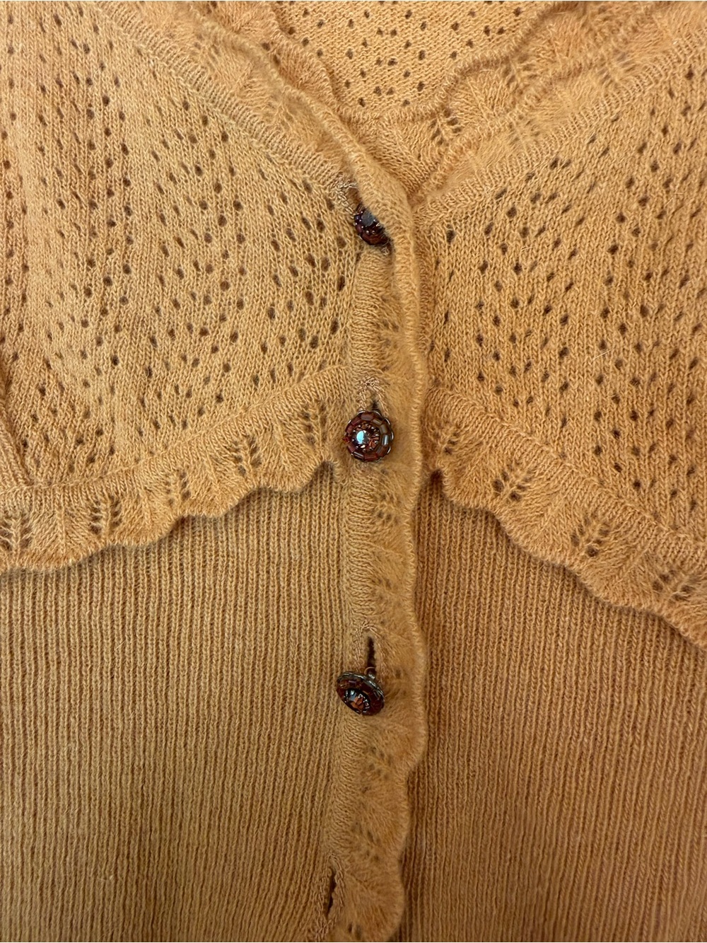 Moschino Orange Knit Cropped Cardigan - Picture 3 of 5